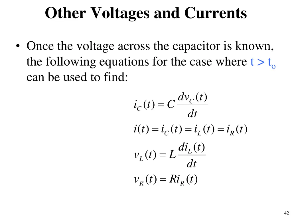 other voltages and currents