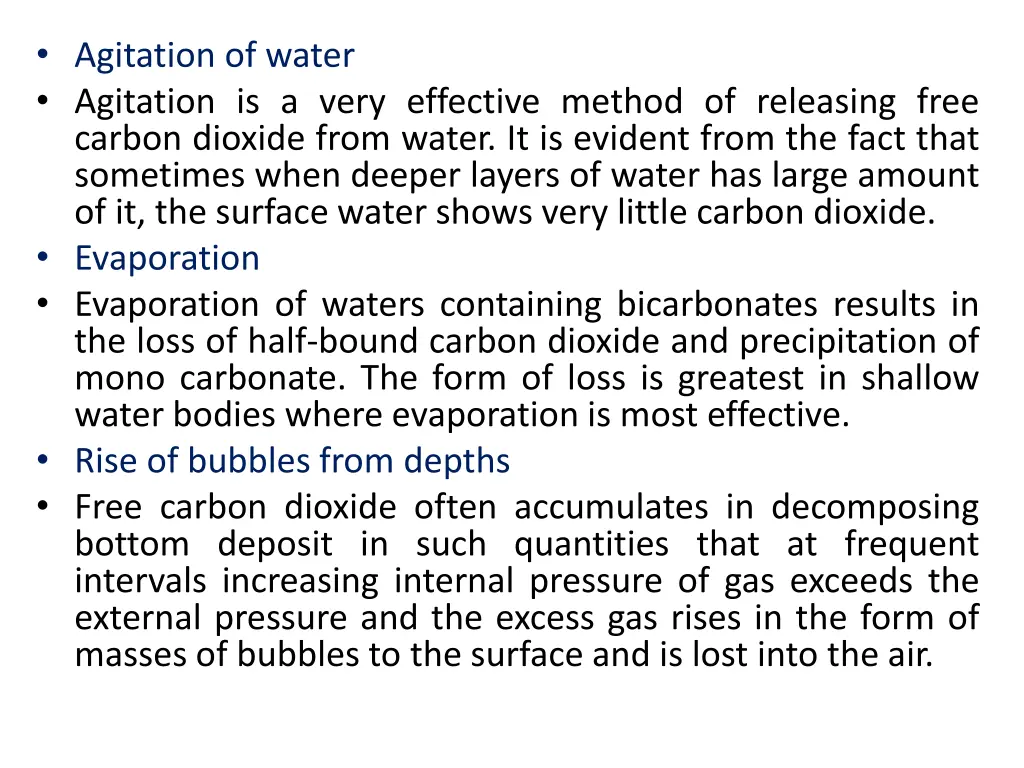 agitation of water agitation is a very effective