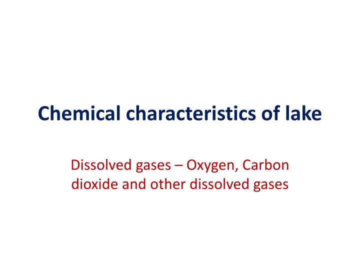 chemical characteristics of lake