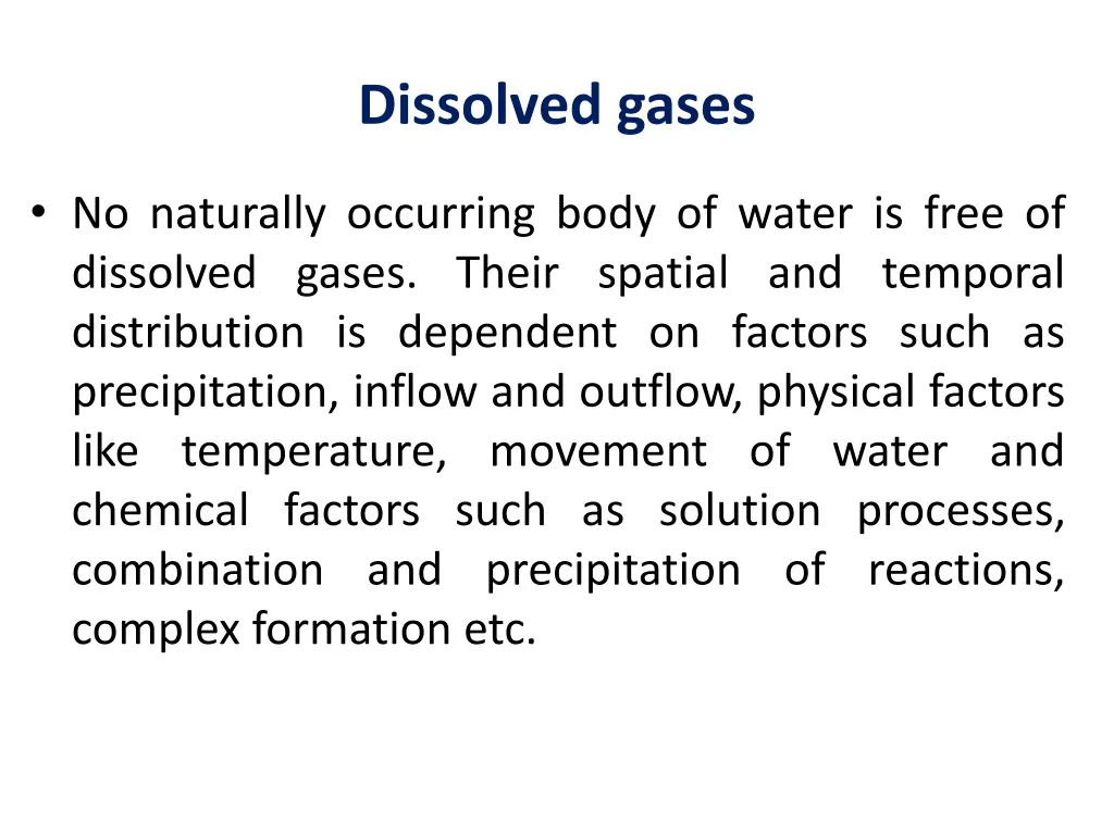 dissolved gases