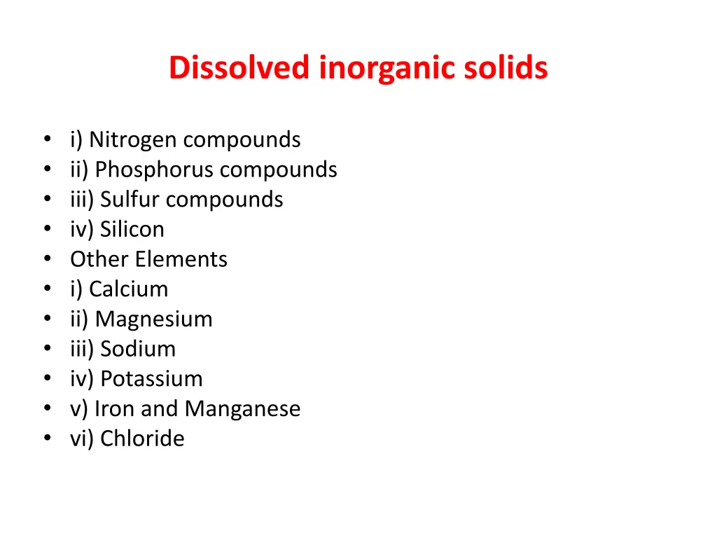 dissolved inorganic solids