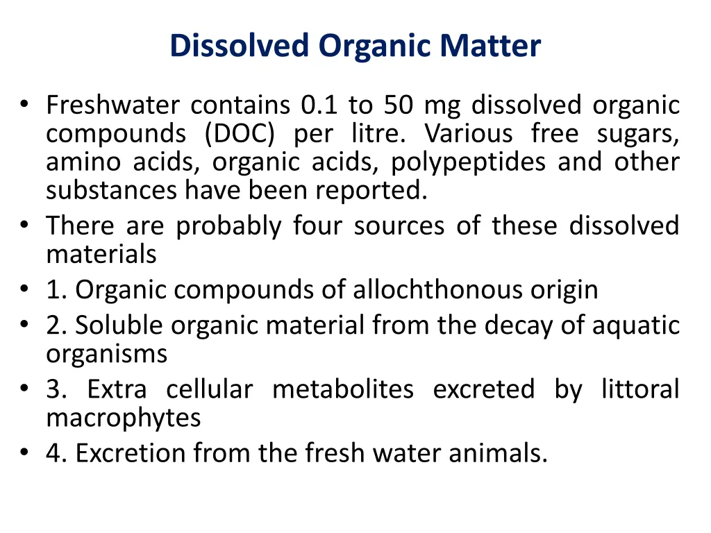 dissolved organic matter