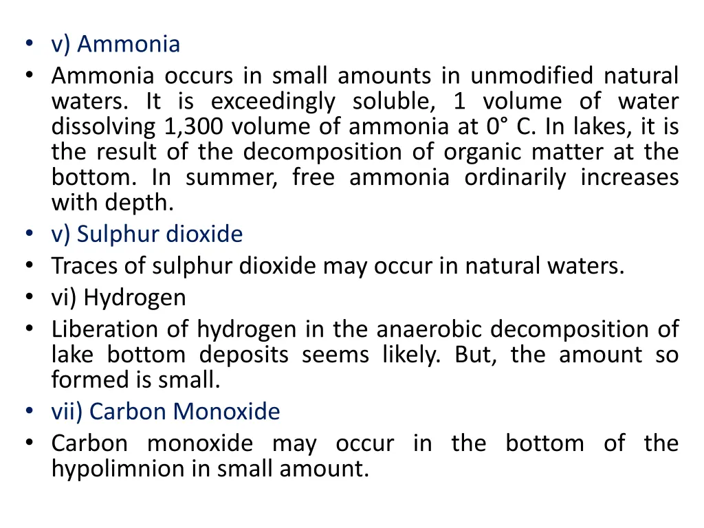 v ammonia ammonia occurs in small amounts