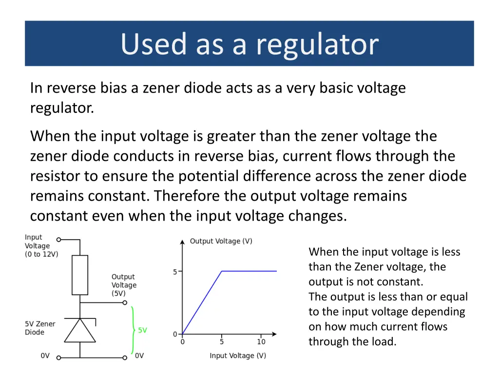 used as a regulator
