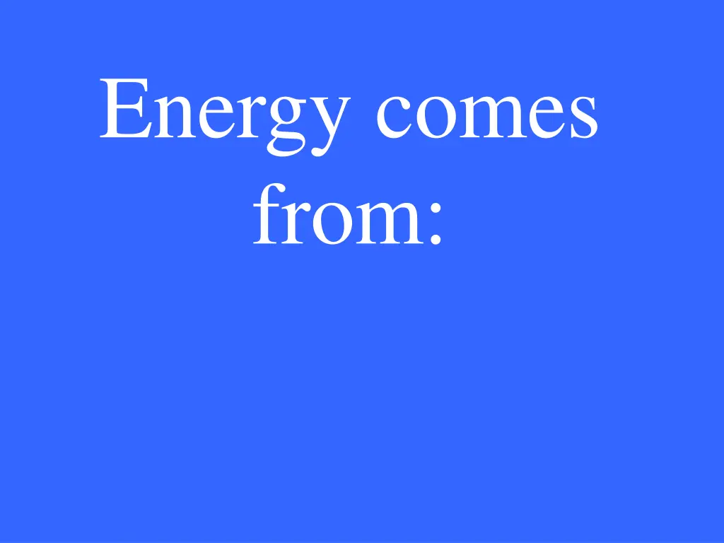 energy comes from