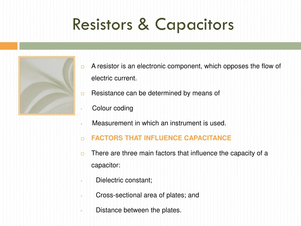 resistors capacitors