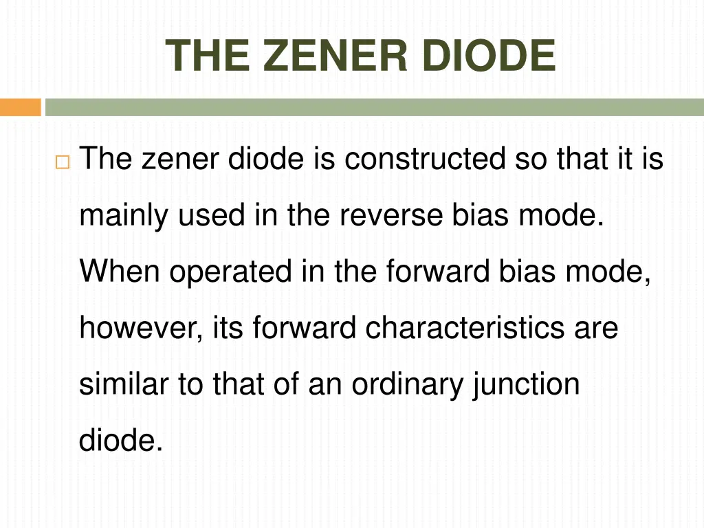 the zener diode