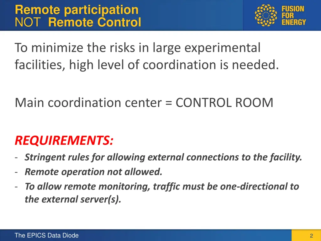 remote participation not remote control