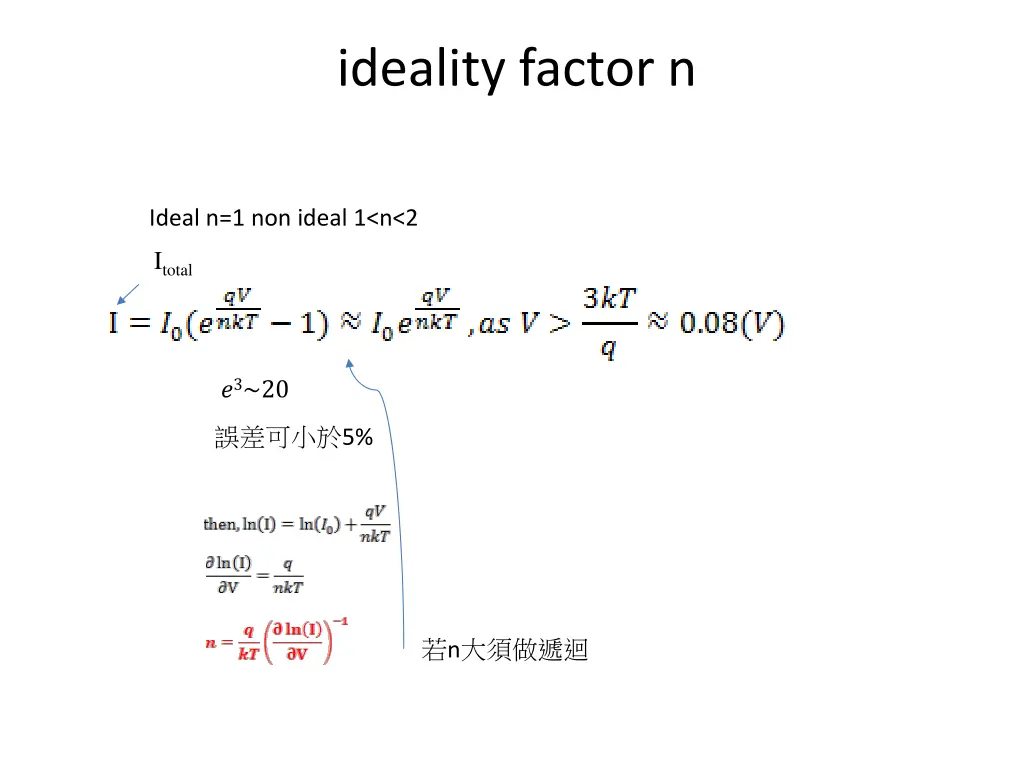 ideality factor n