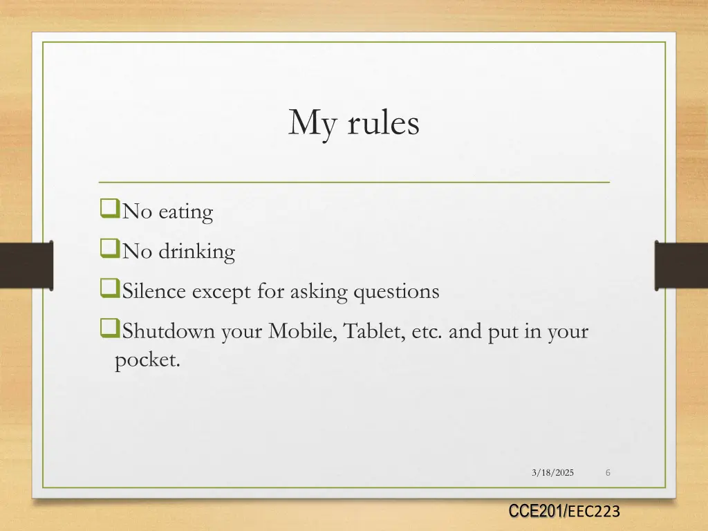 my rules
