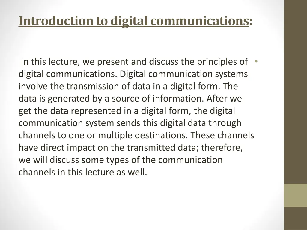 introduction to digital communications