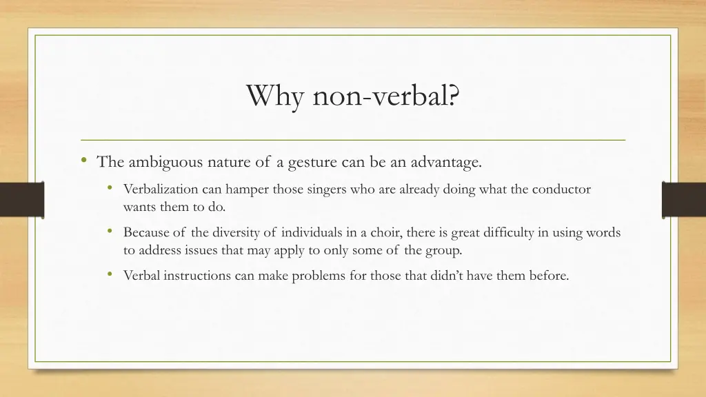 why non verbal 1