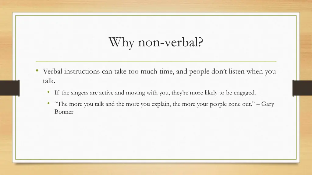 why non verbal 2