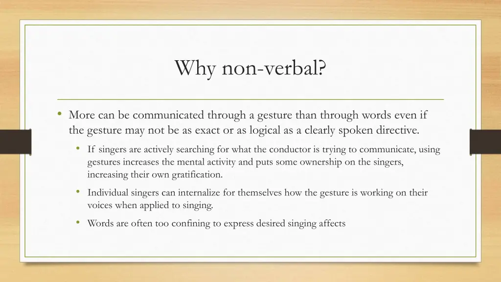 why non verbal