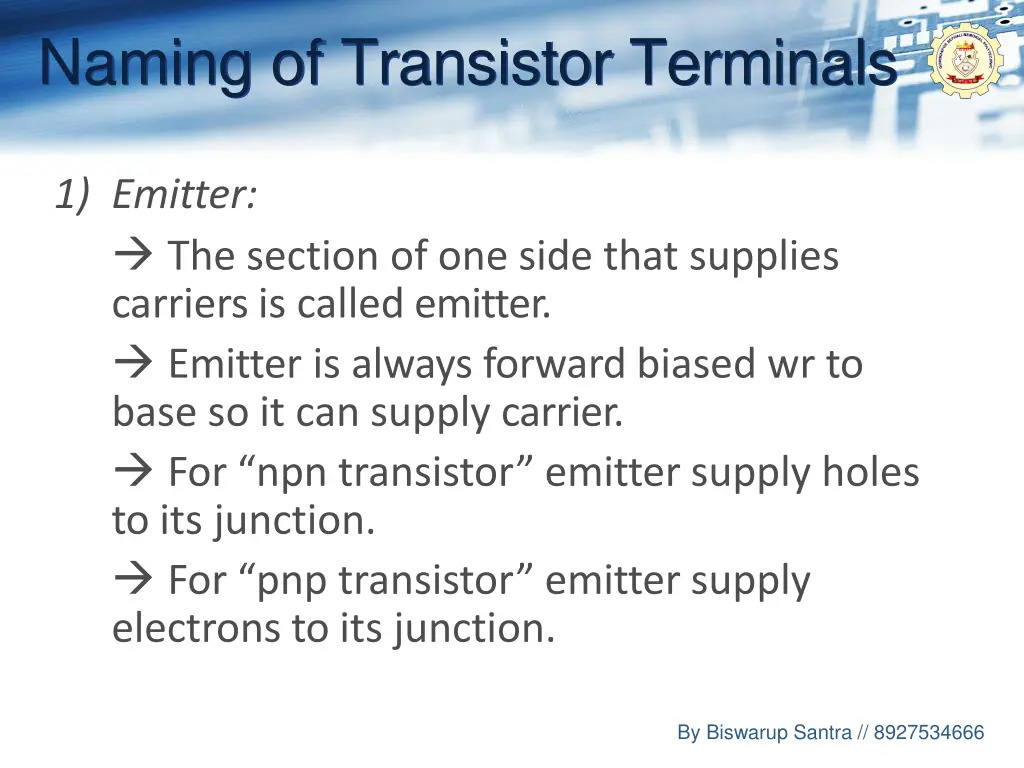 naming of transistor terminals 1