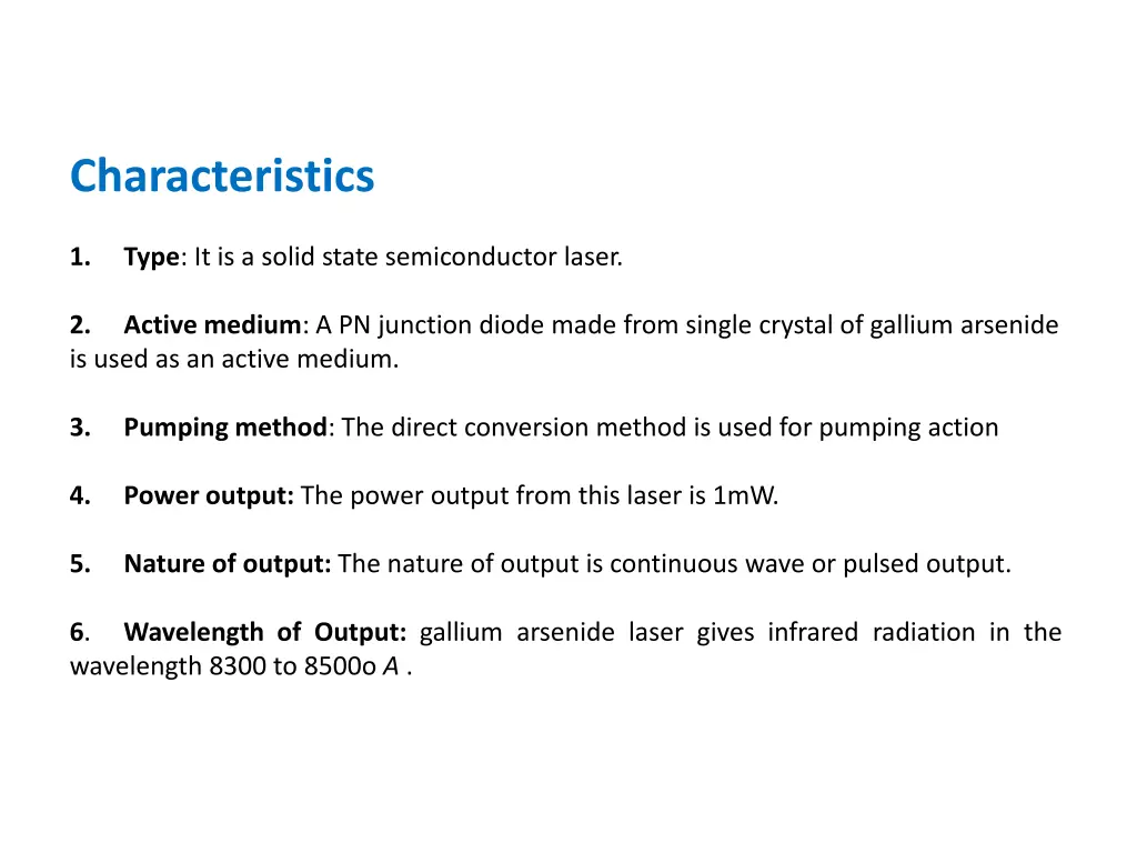 characteristics