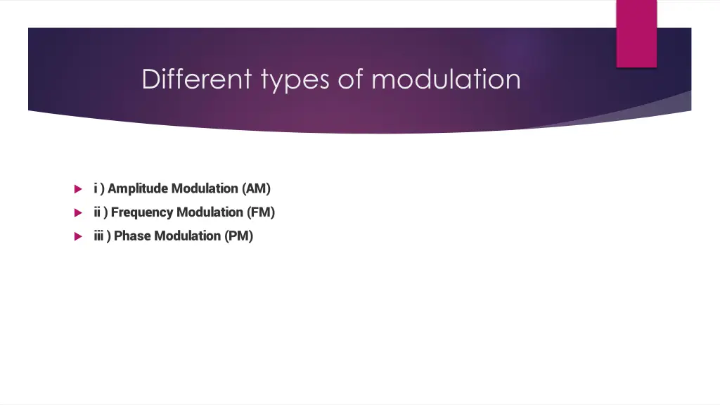 different types of modulation