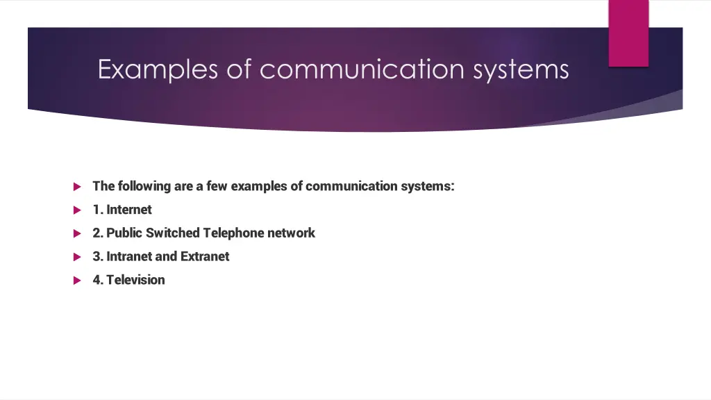examples of communication systems