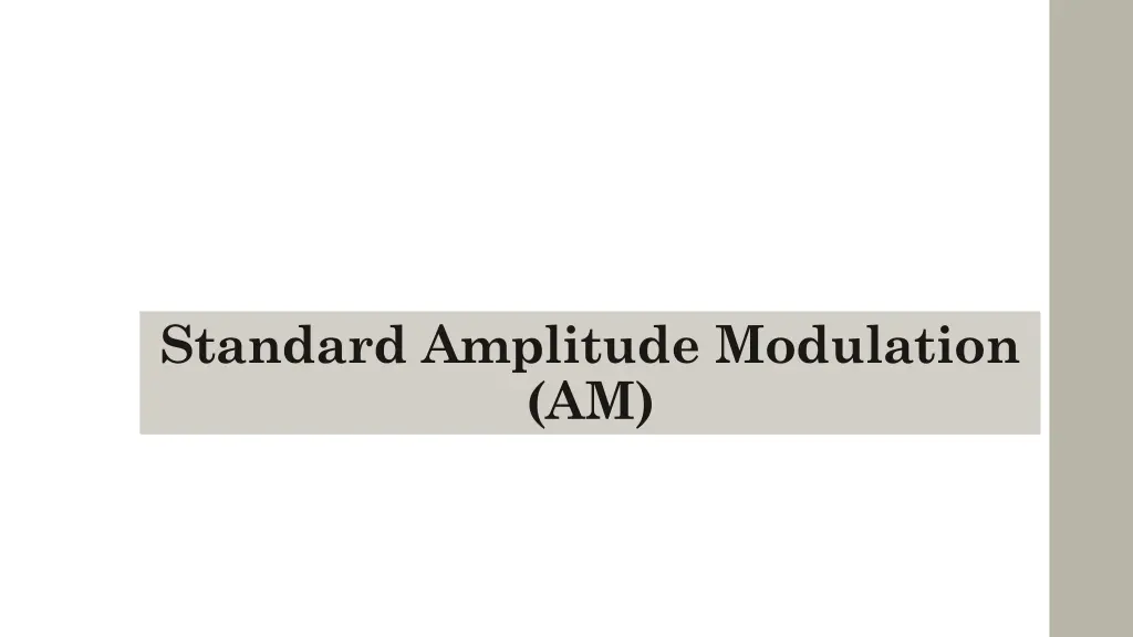 standard amplitude modulation am