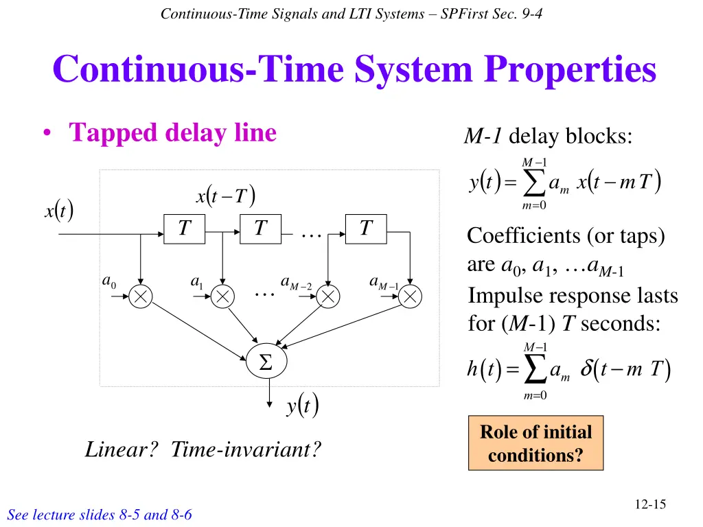 continuous time signals and lti systems spfirst 11