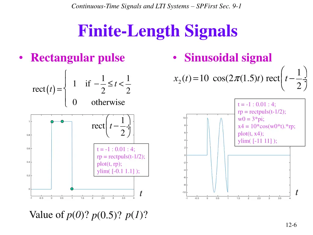 continuous time signals and lti systems spfirst 4