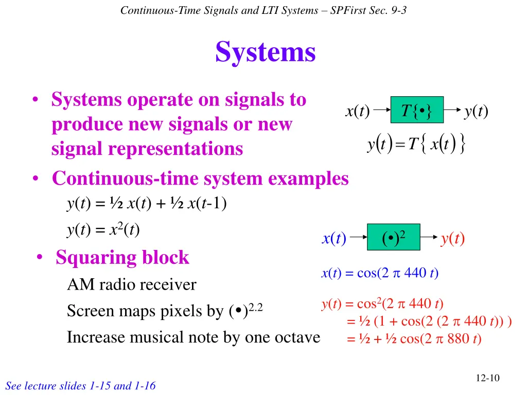 continuous time signals and lti systems spfirst 8