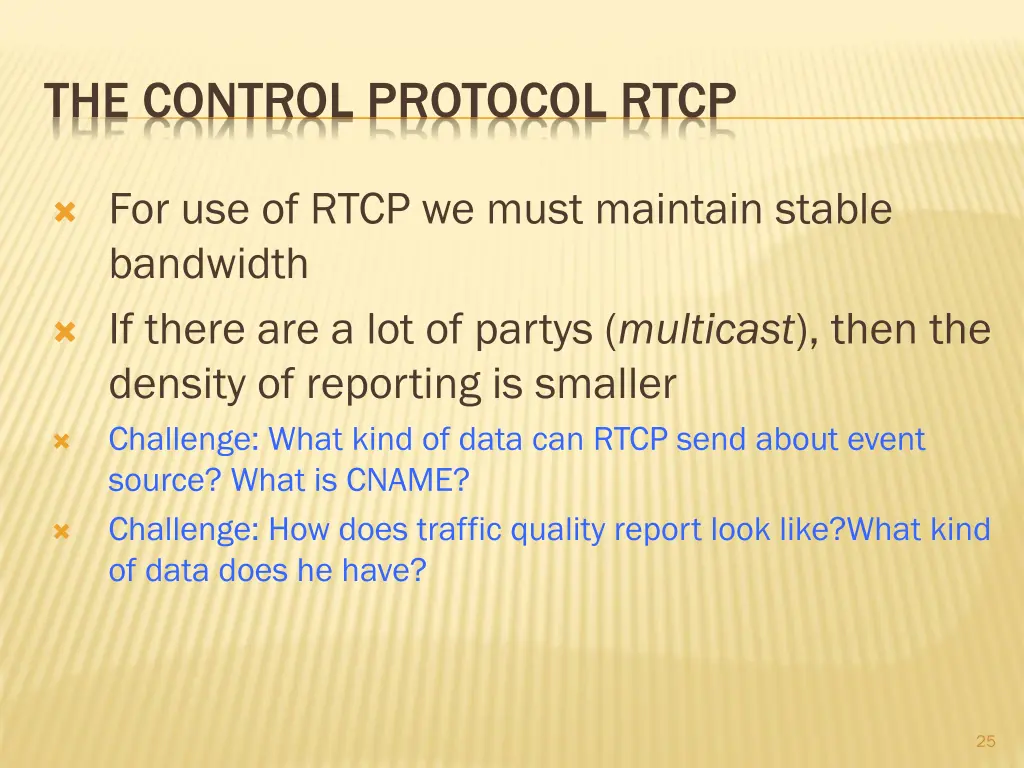the control protocol rtcp 1