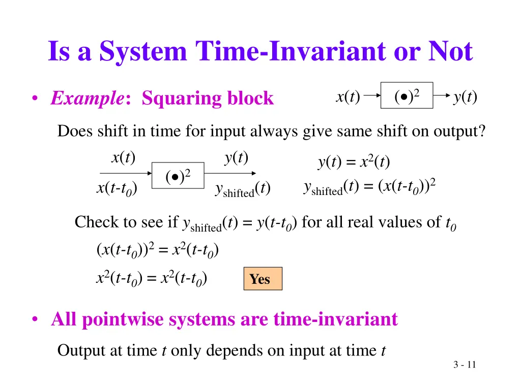is a system time invariant or not