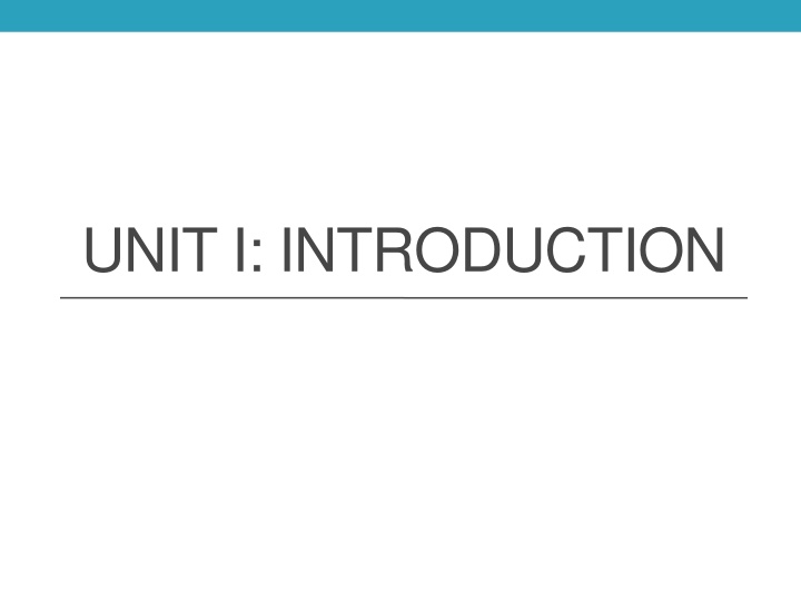 unit i introduction
