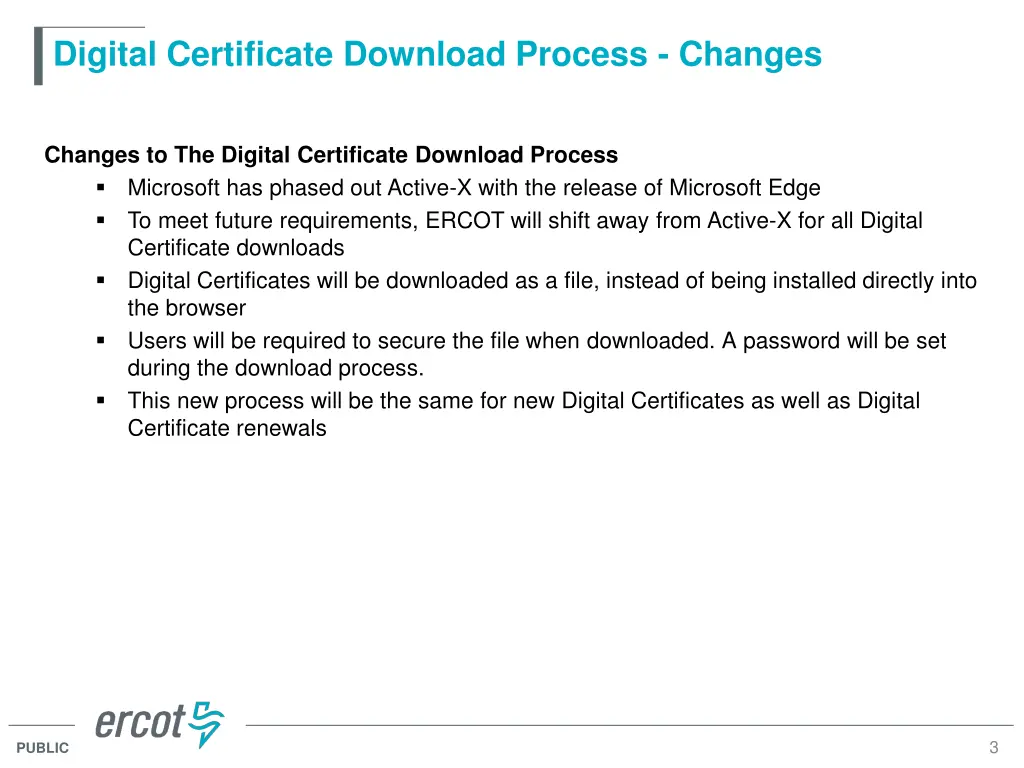 digital certificate download process changes