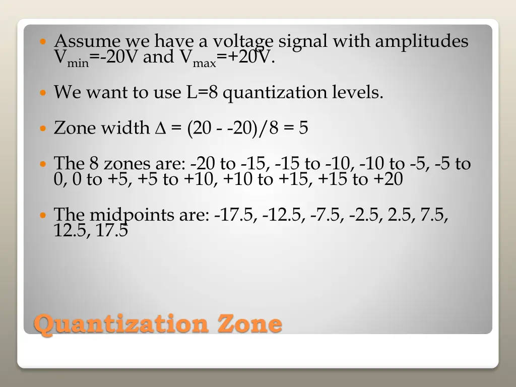 assume we have a voltage signal with amplitudes