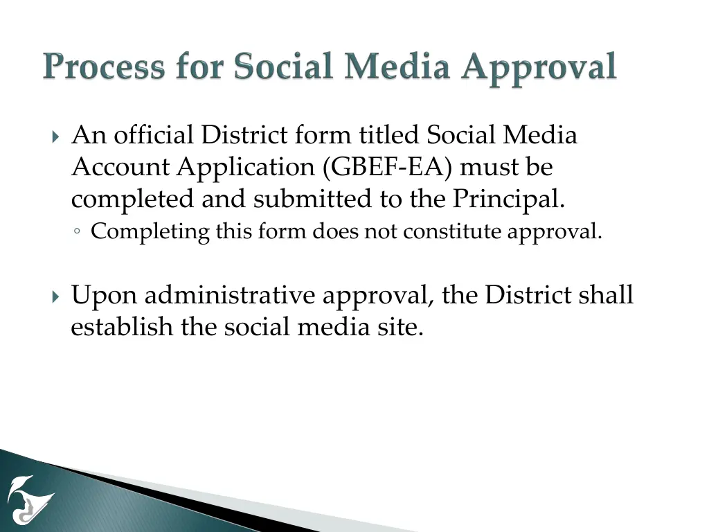an official district form titled social media