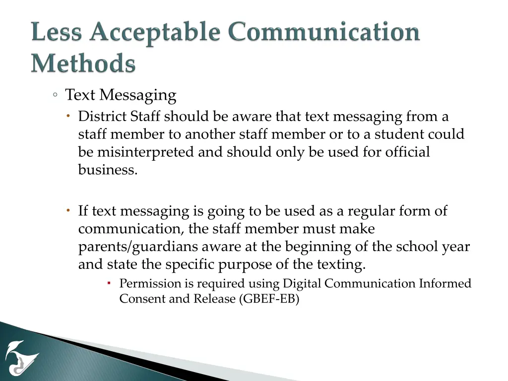 text messaging district staff should be aware