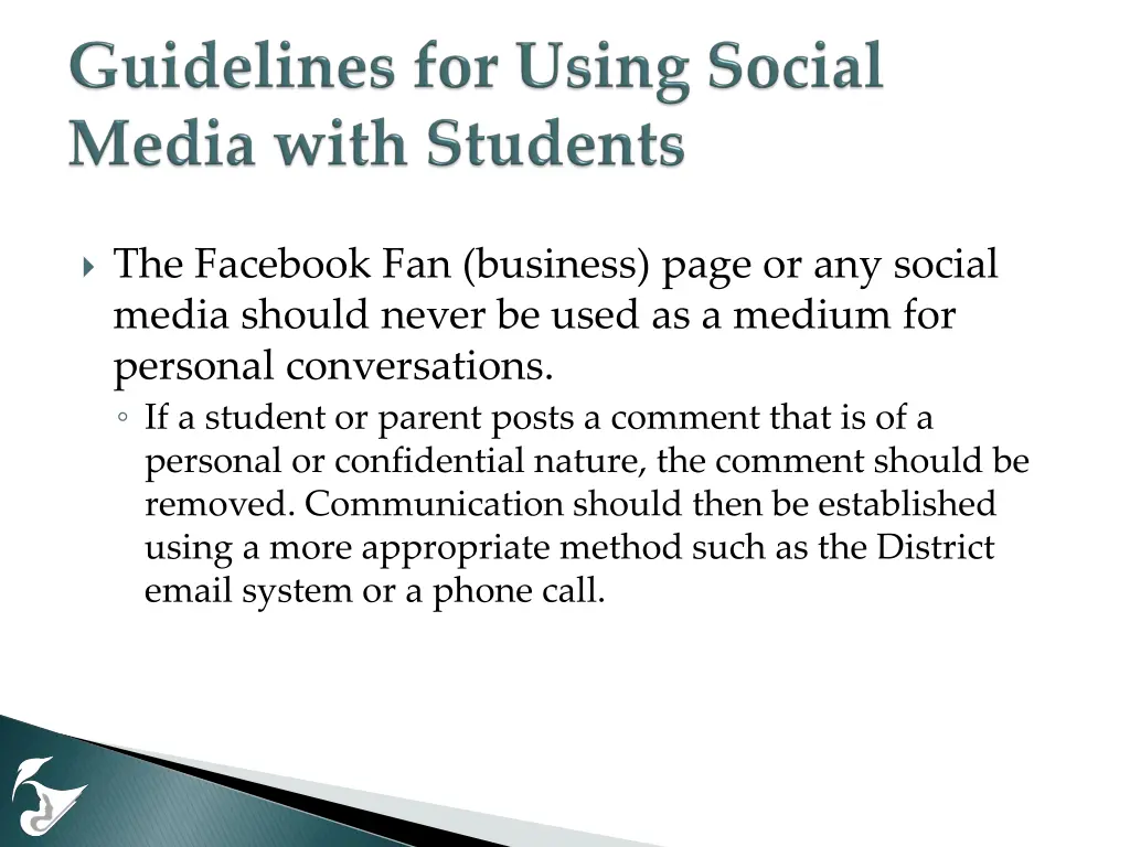 the facebook fan business page or any social