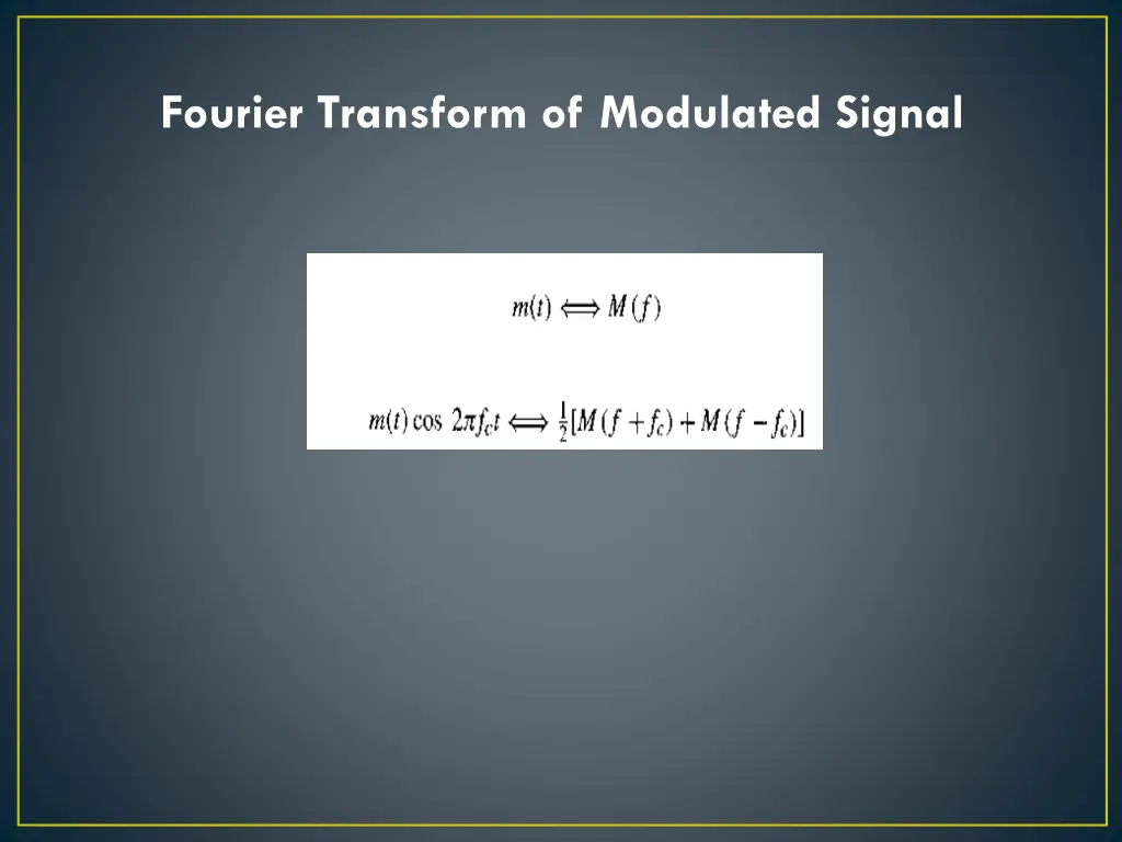fourier transform of modulated signal