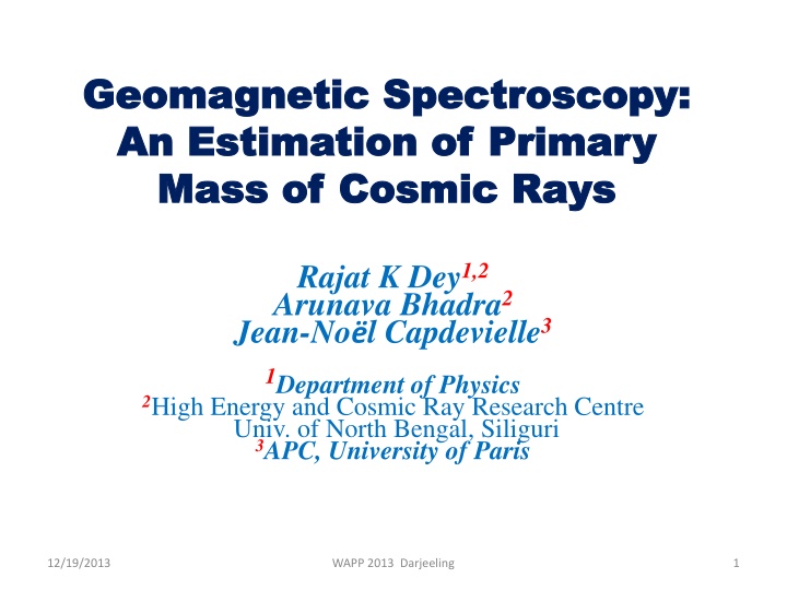 geomagnetic spectroscopy geomagnetic spectroscopy