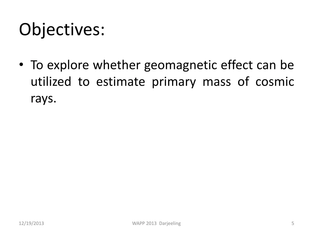 objectives