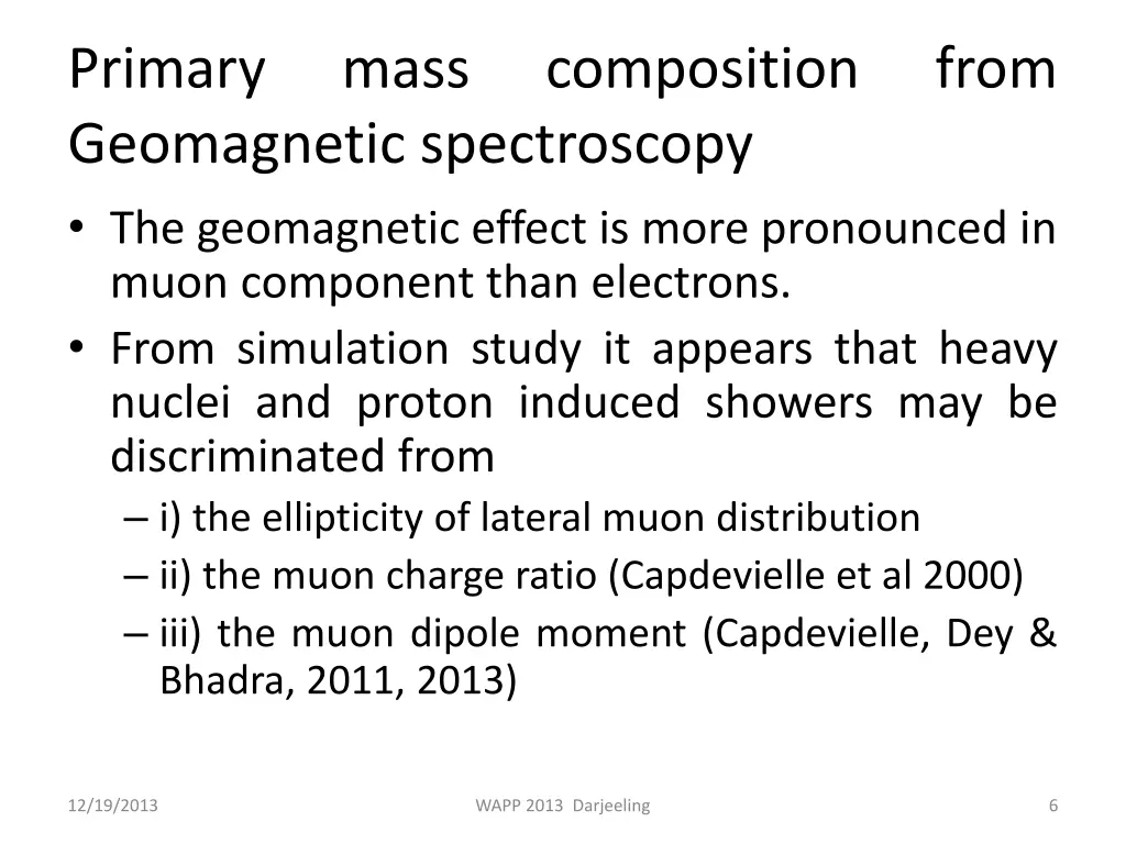 primary geomagnetic spectroscopy the geomagnetic