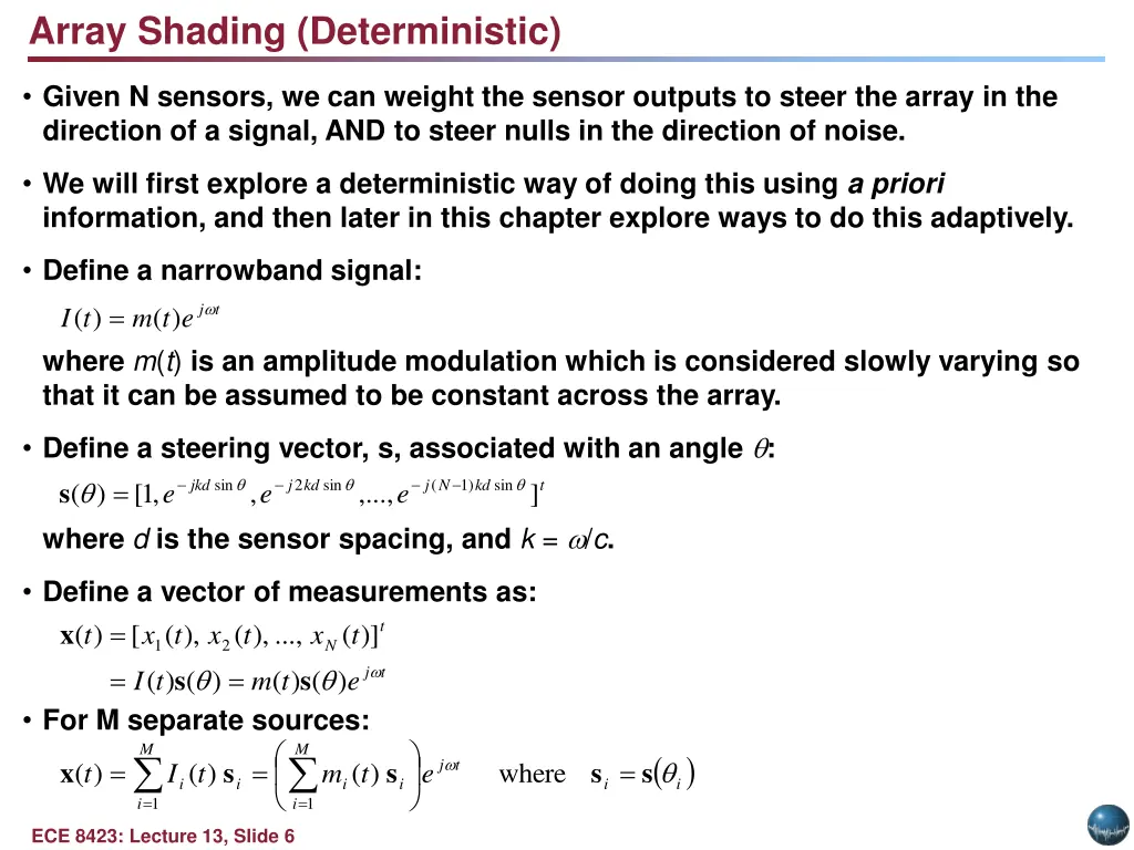 array shading deterministic