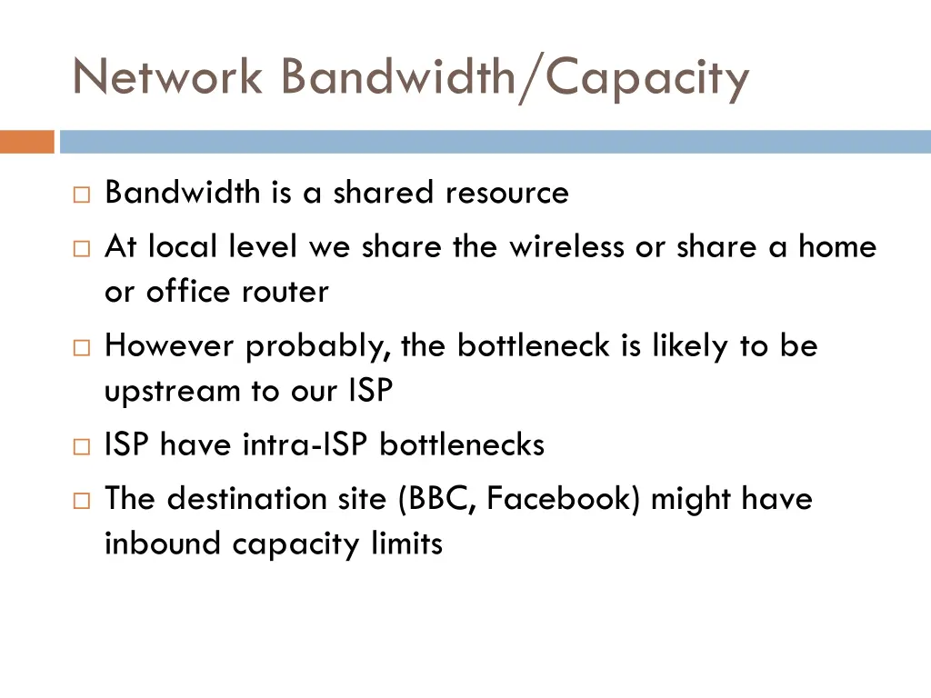 network bandwidth capacity