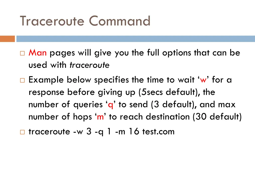 traceroute command