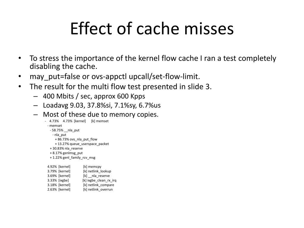 effect of cache misses
