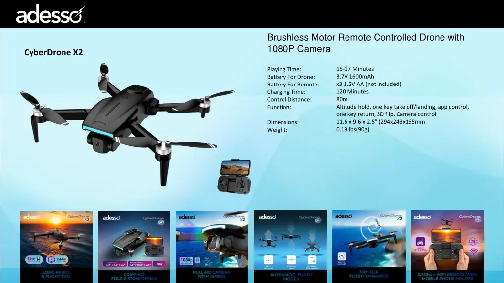 brushless motor remote controlled drone with