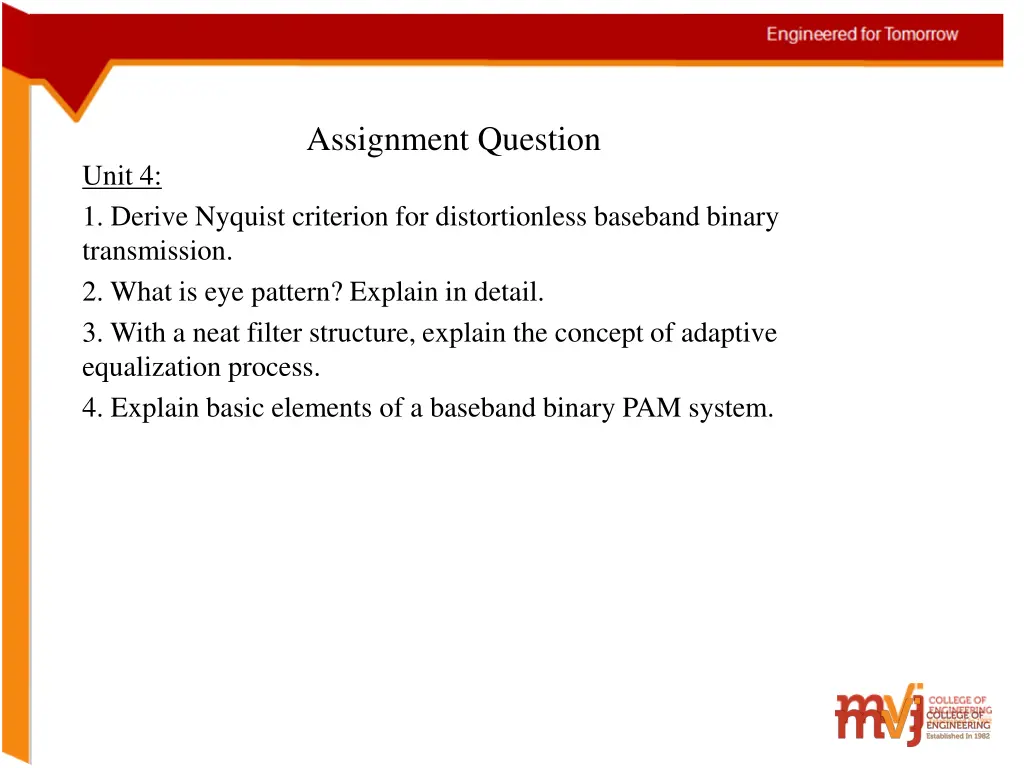 assignment question