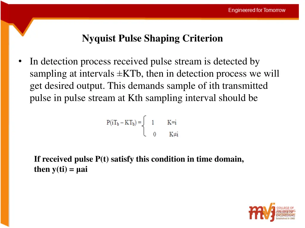 nyquist pulse shaping criterion