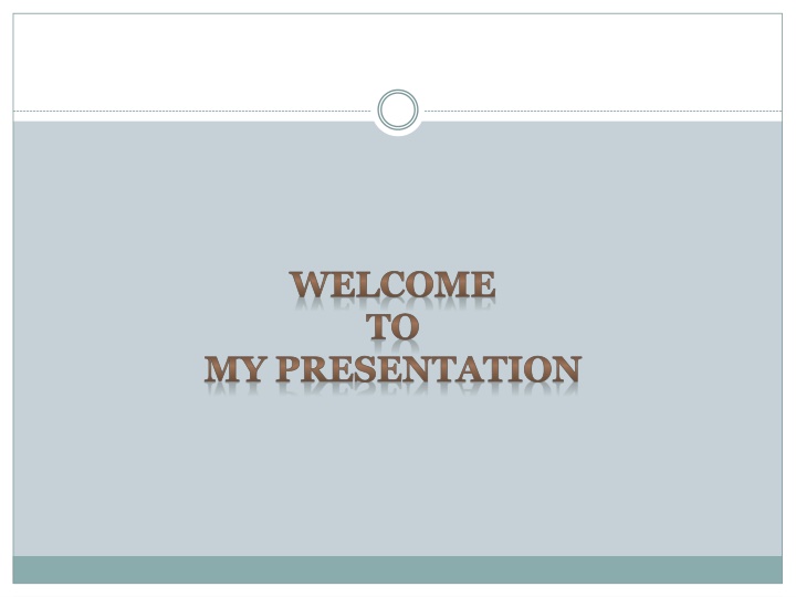 welcome to my presentation