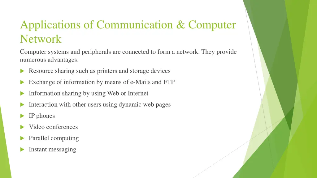 applications of communication computer network