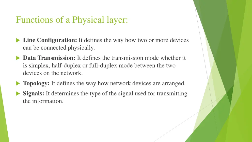 functions of a physical layer