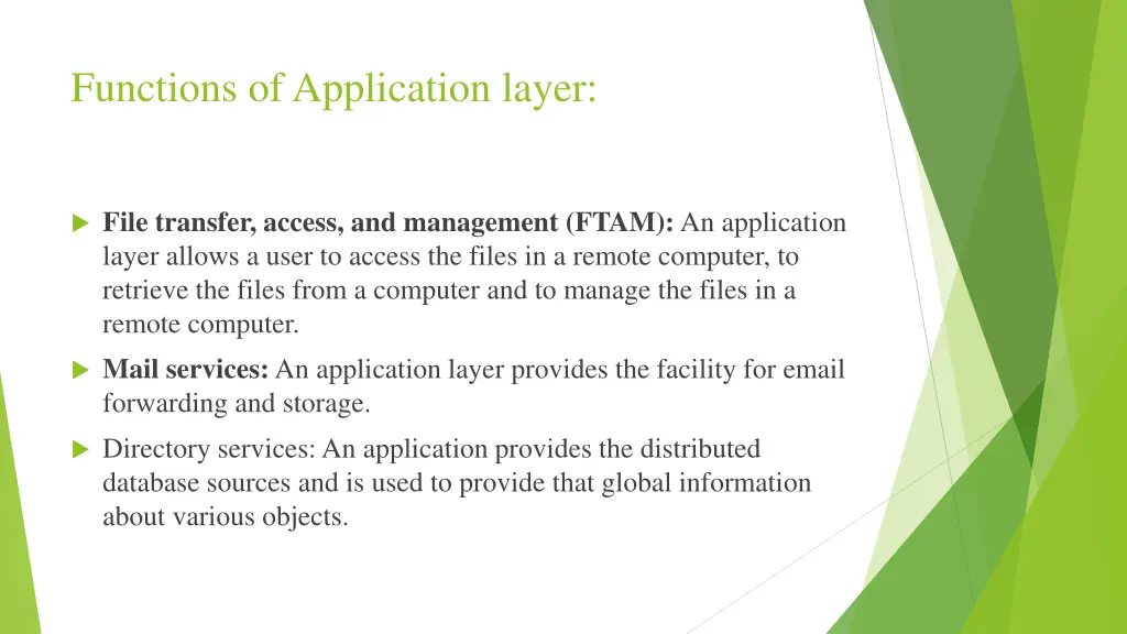 functions of application layer