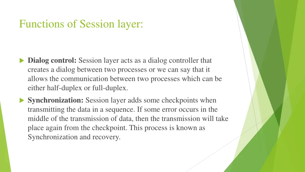 functions of session layer